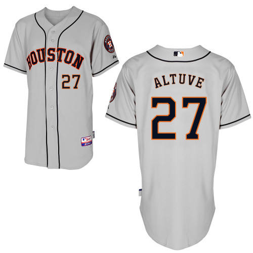 Jose Altuve #27 MLB Jersey-Houston Astros Men's Authentic Road Gray Cool Base Baseball Jersey